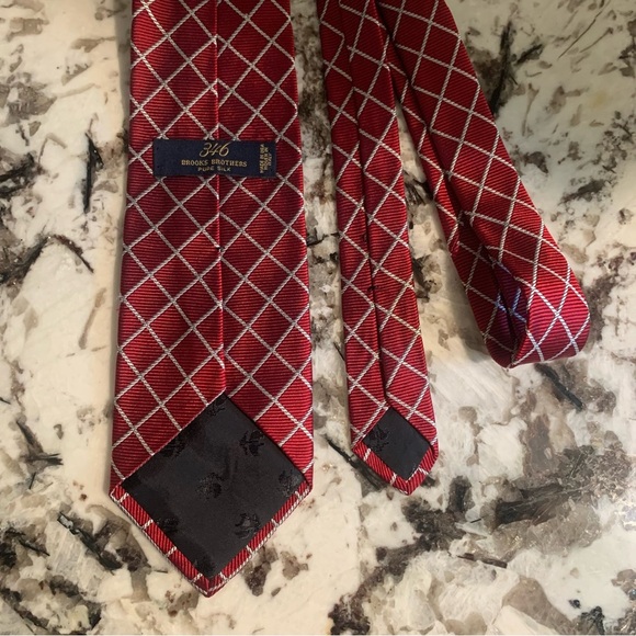Brooks Brothers Repp Silk classic red tie Jacquard - USA - Woven in Italy - 60” - Picture 4 of 5
